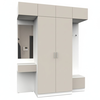 Набор мебели для прихожей "Марсель-256" МР 01-256 В2490 Ш2000 Г580 (ЛДСП Кашемир)